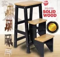 Foldable Step Chair Step Stool Ladder Chair Kerusi Tangga Kayu
