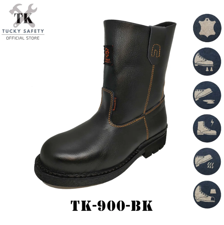 TK-900 - TK MEN'S SAFETY SHOES STEEL TOE STEEL CAP / HEAVY DUTY WORKING SHOES / KASUT KERJA LELAKI SAFETY BOOT TK-900-BK-6