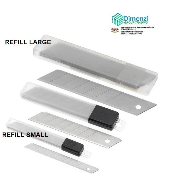 MATA PISAU REFILL (BESAR) / CUTTER BLADE REFILL LARGE (5PCS/TUBE)