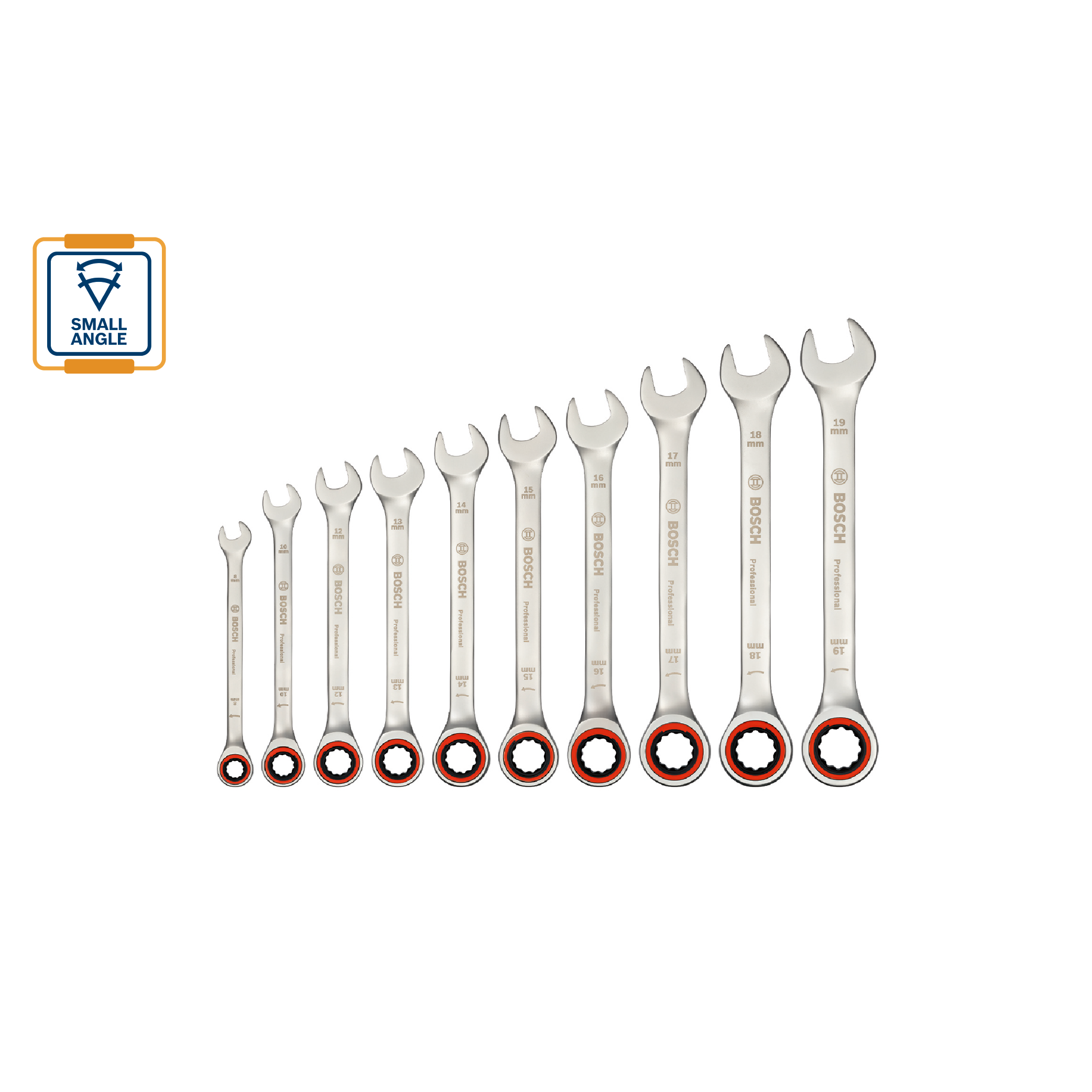 BOSCH Ratchet Spanner Set 10pcs ( 8 - 19mm )