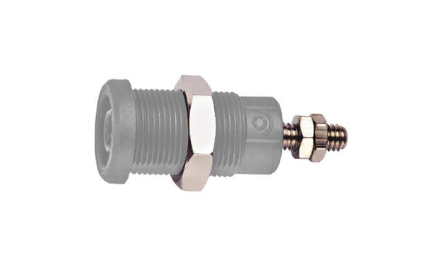 Fluke PJKPL 72930-8 Panel Mt Iec 4mm(0.16in)jack For Sheathed Plug, Hex Nut, 10/pkg (gray)
