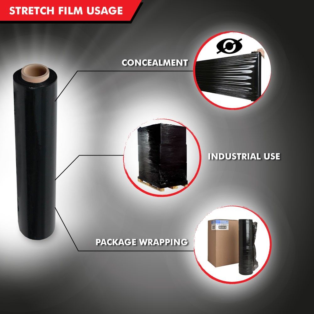 QS Stretch Film Black 64mm X 500mm