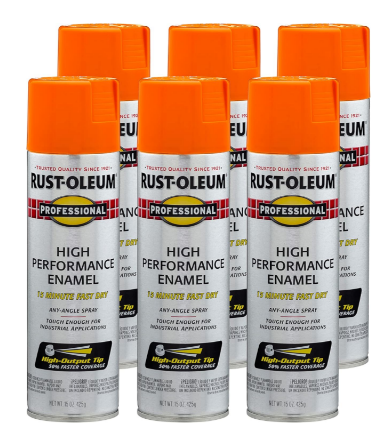 Rust-Oleum 7515838-6PK Professional High Performance Enamel Spray Paint, 14 Oz, Aluminum, 6 Pack
