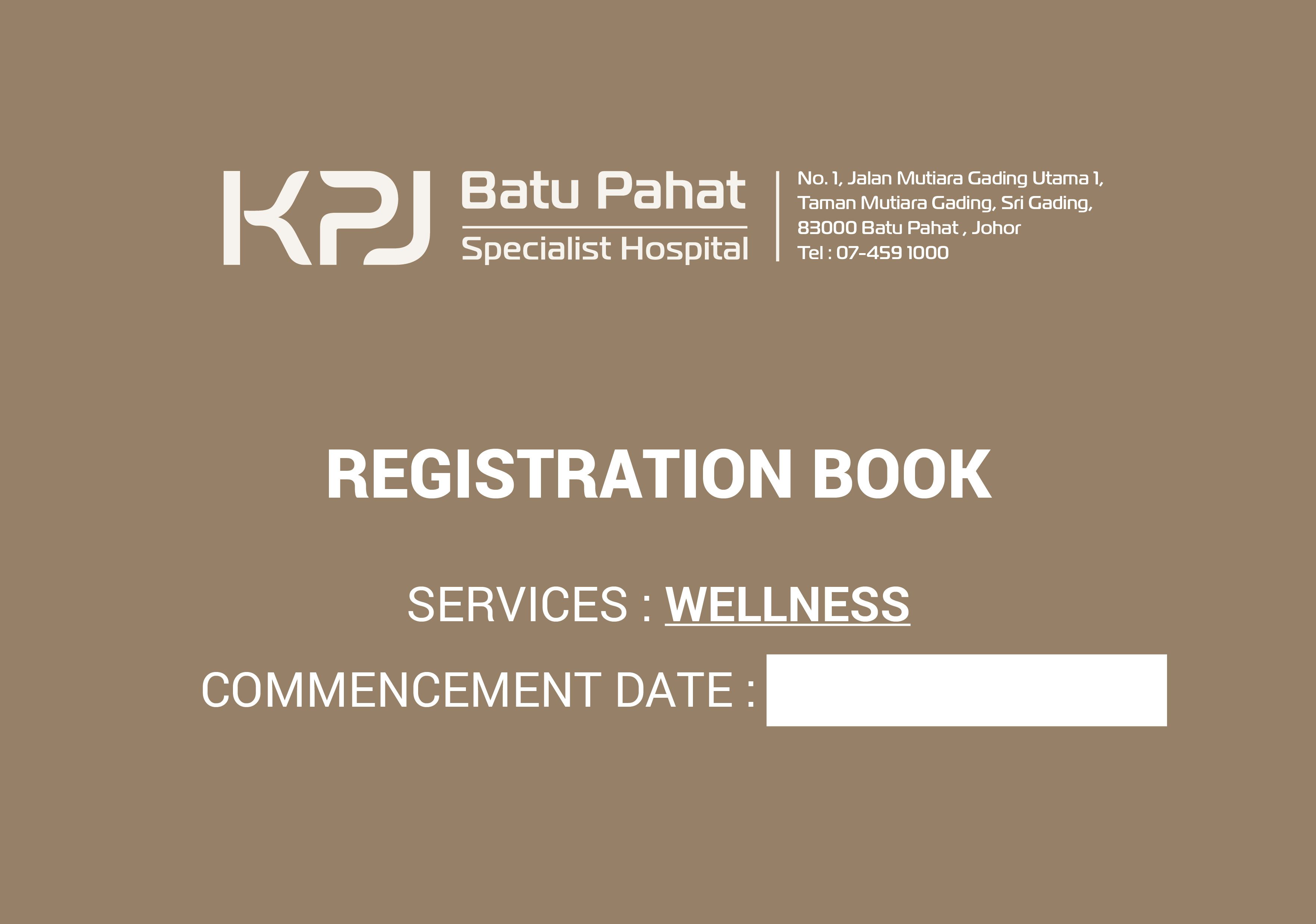 Hardcover Registration Book Wellness