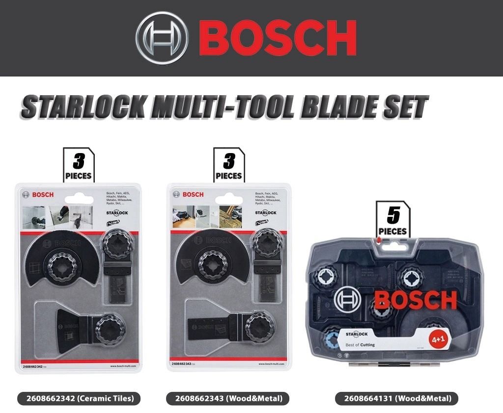 BOSCH Starlock Basic Multi-Tools Blade Set Oscillating Blade 2608662343 2608662342 2608664131