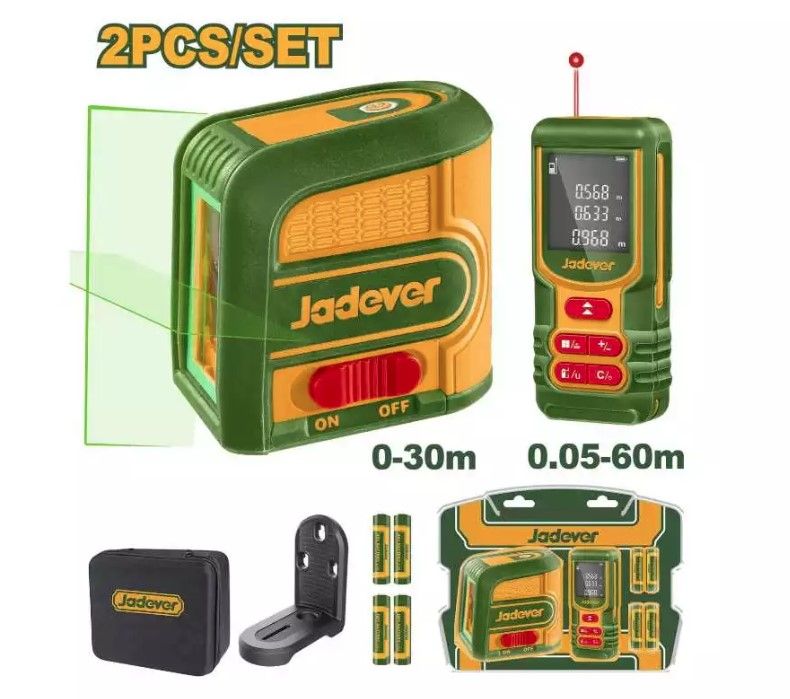 JADEVER LASER LEVEL AND DISTANCE MEASURING KIT JDLDK1401