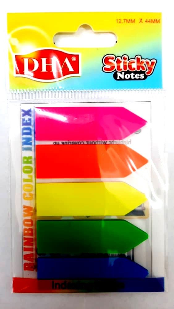 DHA STICKY NOTES 5 COLOUR 12.7MM X 44MM
