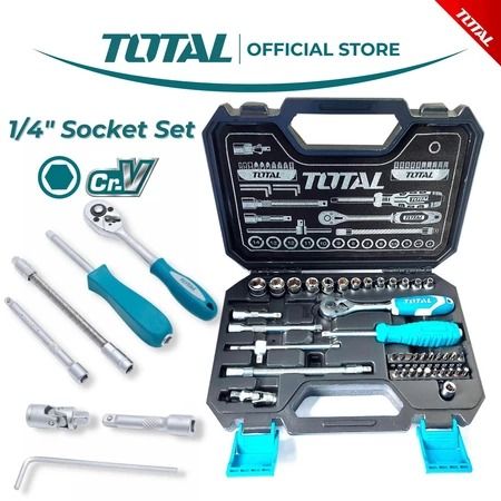 Total 46 Pcs Socket Set (1/4") THT141462