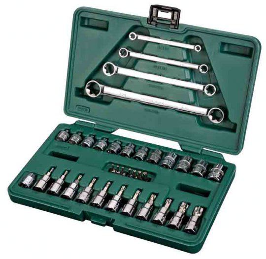 Sata 35PC 1/4” & 3/8”DR E-TORX® SOCKET & WRENCH SET (ME