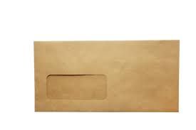 Brown window envelope 4" x 9"