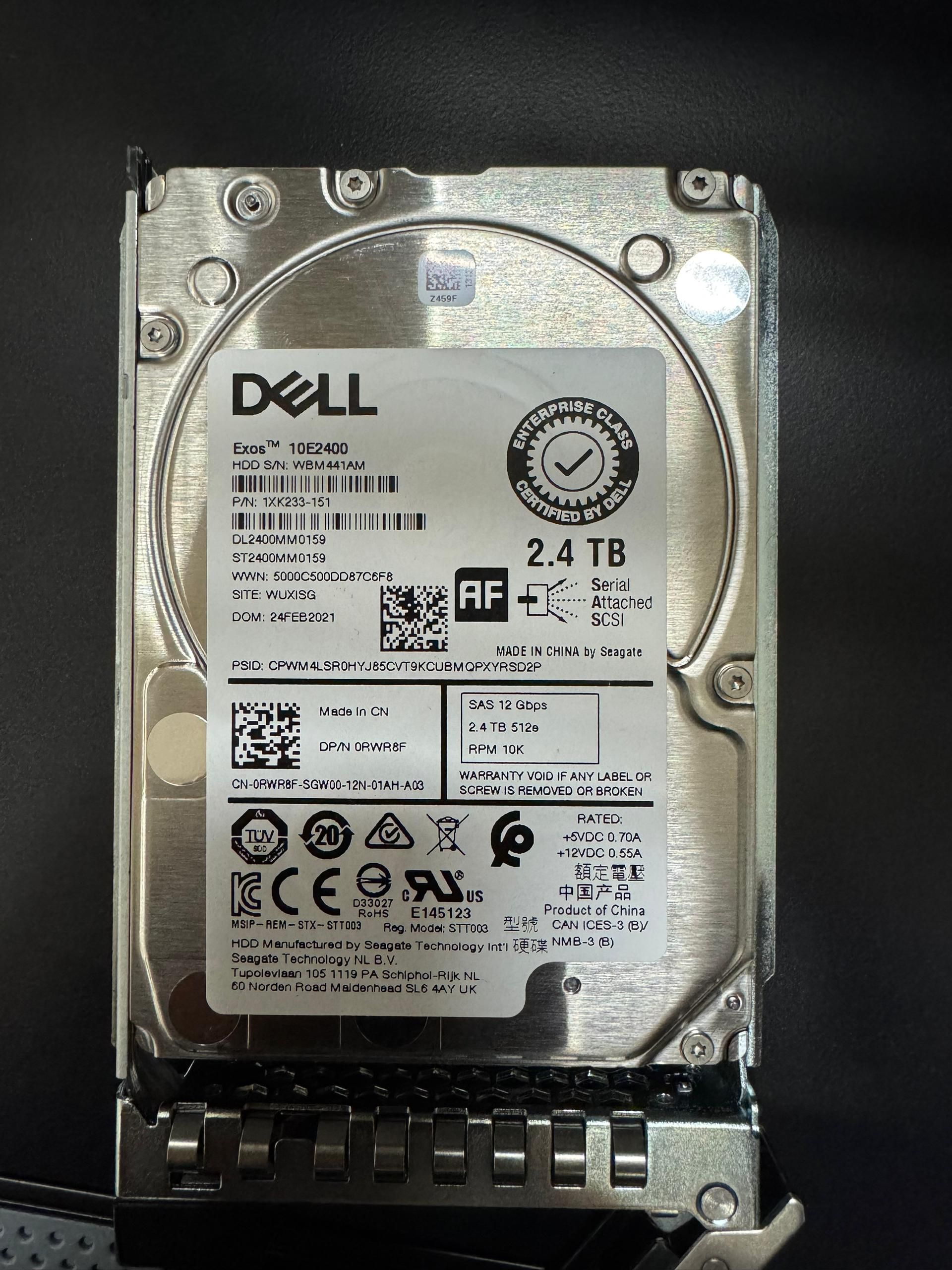 Import Set (New) Dell RWR8F 0RWR8F Server Harddisk 2.4TB Serial Attached SCSI (SAS 3) 12 Gb/s 2.5 inches 10000RPM HDD Server Hard Drive R740