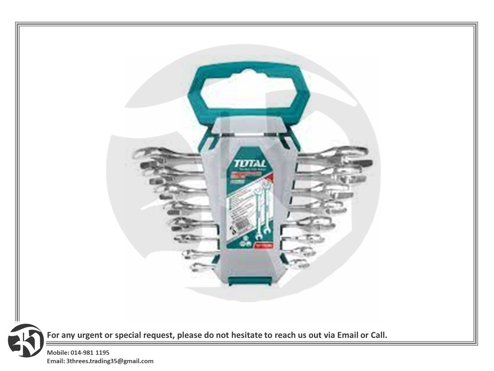 TOTAL 8 Pcs Double Open End Spanner Set