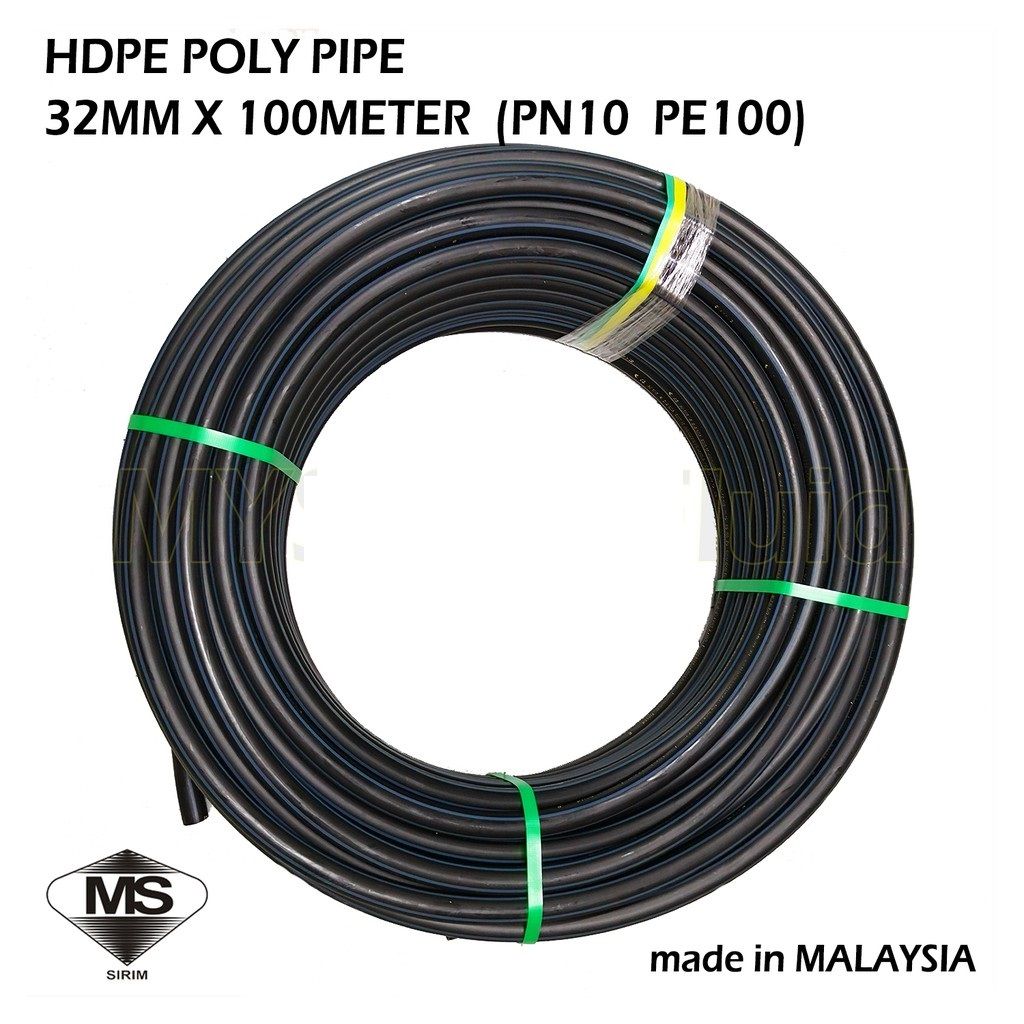 32MM X 100Meter HDPE POLYPIPE Poly Pipe PN10 PE100 SDR17 (SIRIM)