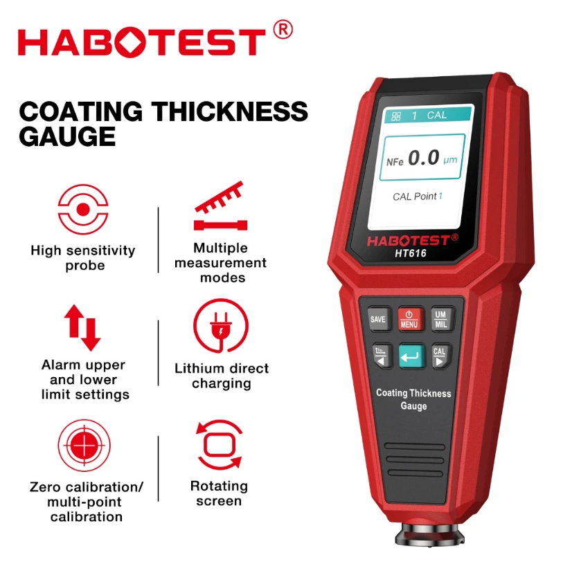 HABOTEST HT616 MULTI-PURPOSE PAINT THICKNESS GAUGE METER