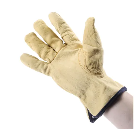 Polyco Healthline Yellow Leather General Purpose Work Gloves, Size 9, Large