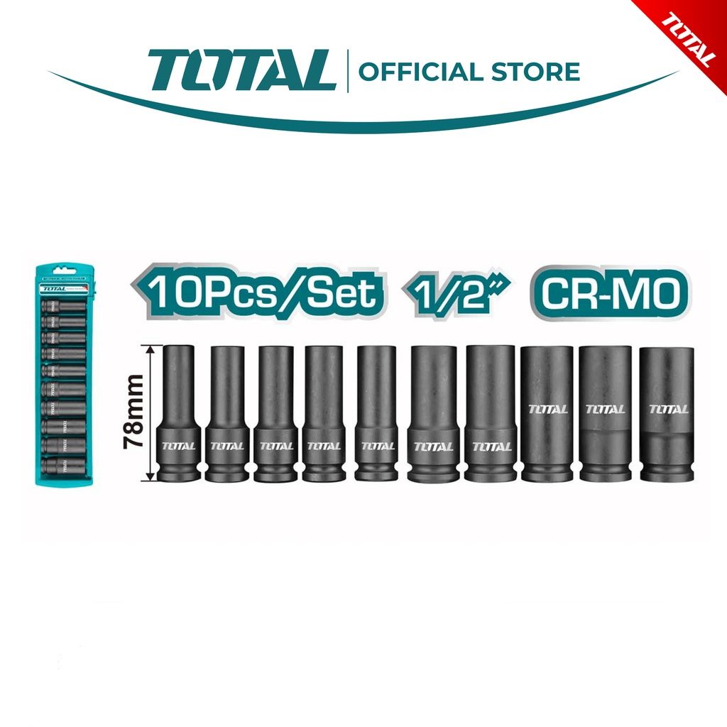 Total Deep Impact Socket Set (10 Pcs) THKISD12102L