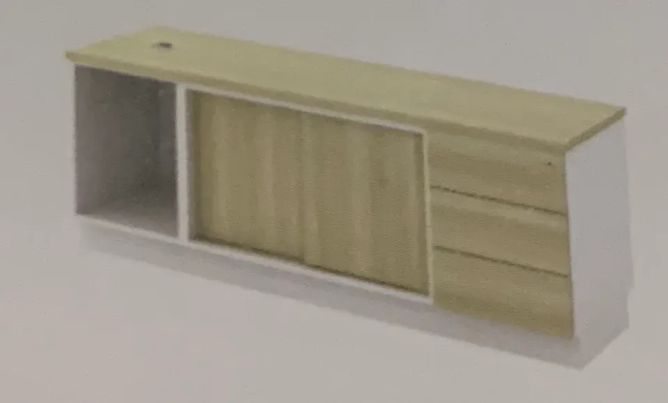 MASTIC OPEN SHELF +SWINGING DOOR +FIXED PEDESTAL 3D