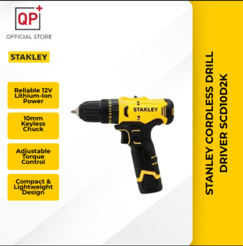 STANLEY CORDLESS DRILL DRIVER  SCD10D2K 12V 10MM / CORDLESS HAMMER DRILL SCH10D2K 12V 10MM l GERUDI-SCH10D2K HAMMER DRIL