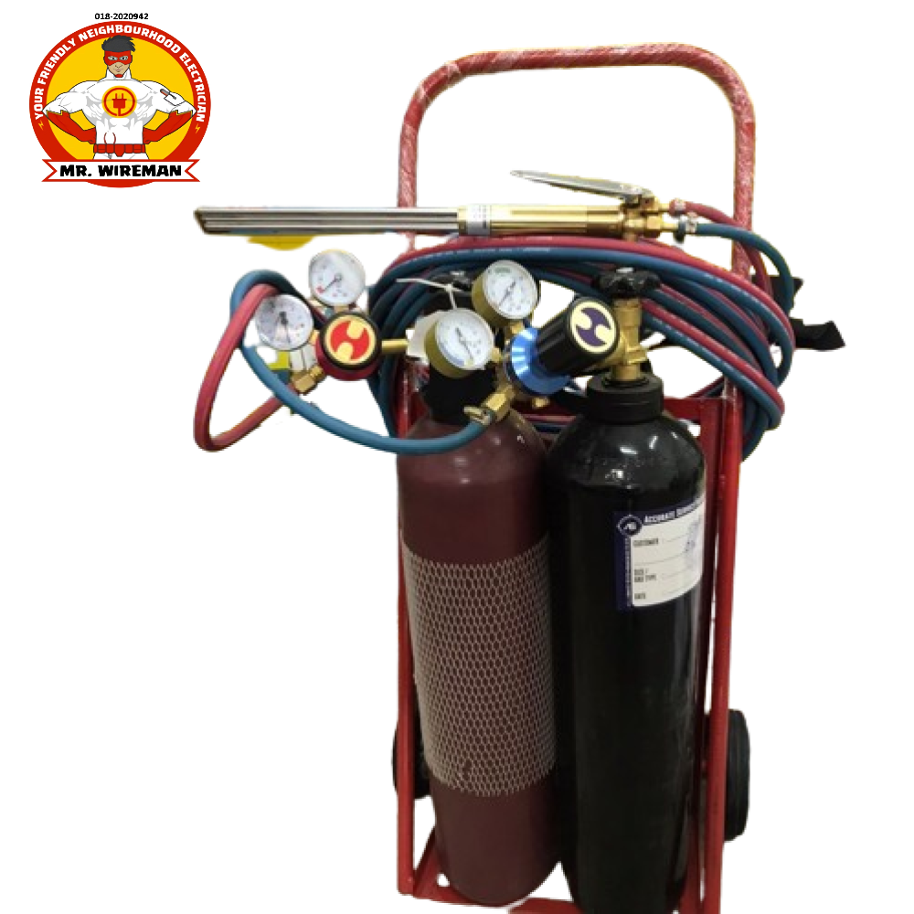 Cutting Torch Set Welding Torch Set with Acetylene / DA Gas and Oxygen / O2 Gas Trolley Combo Set