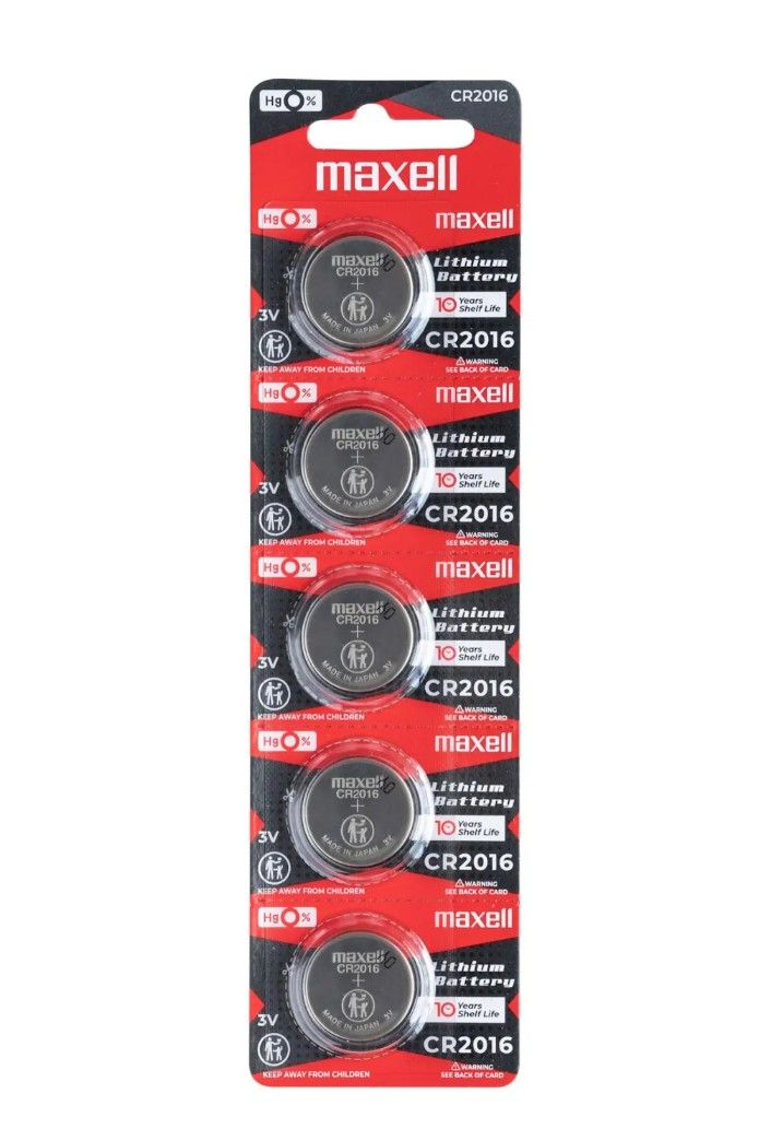 Maxell Micro-Lithium CR2016 Battery Pack (5pcs stripe) CR2016 5B