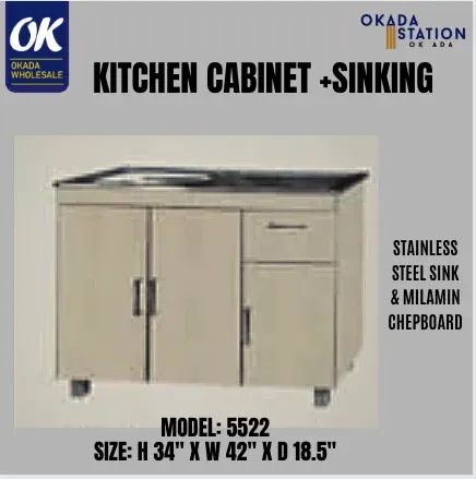 KITCHEN CABINET WITH STAINLESS STEEL SINK / KITCHEN CABINET / PANTRY CABINET