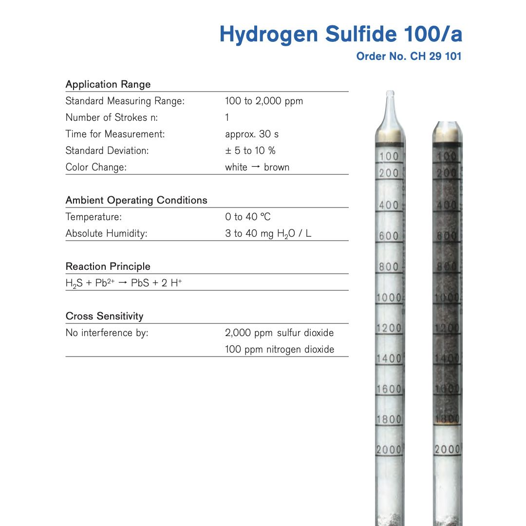 Draeger Safety Test Tubes Hydrogen Sulfide