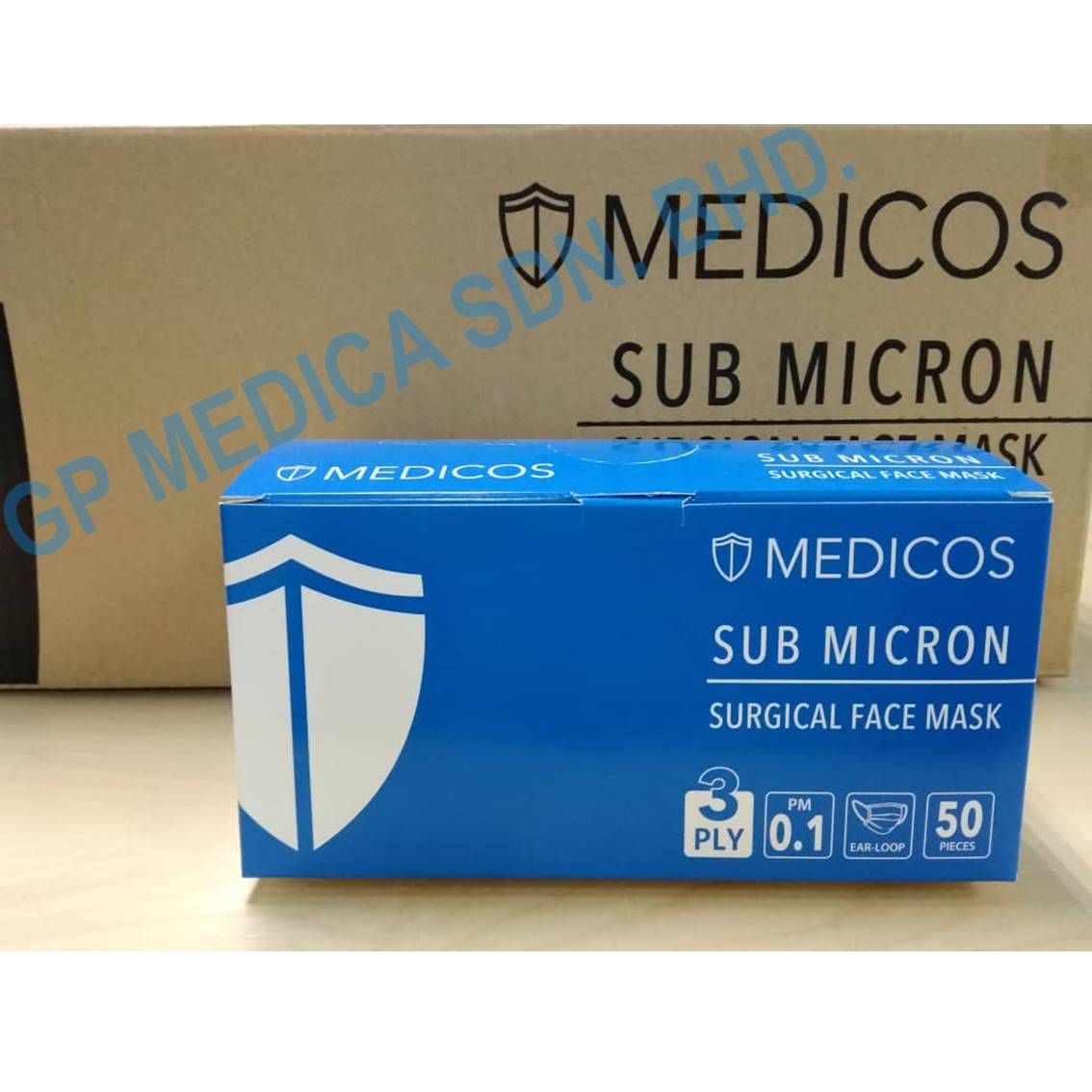 Medicos 3 Ply Surgical SUB MICRON Mask 50pcs ORIGINAL