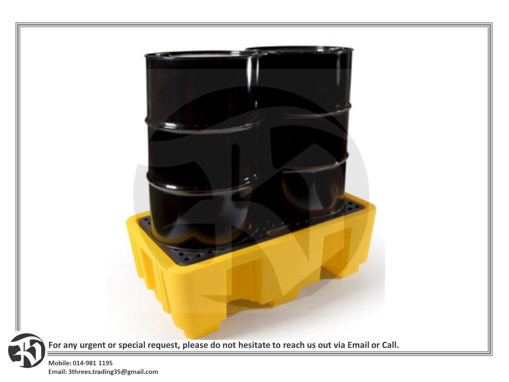 LUBETECH-Polyethylene Spill Pallet, 250L Capacity