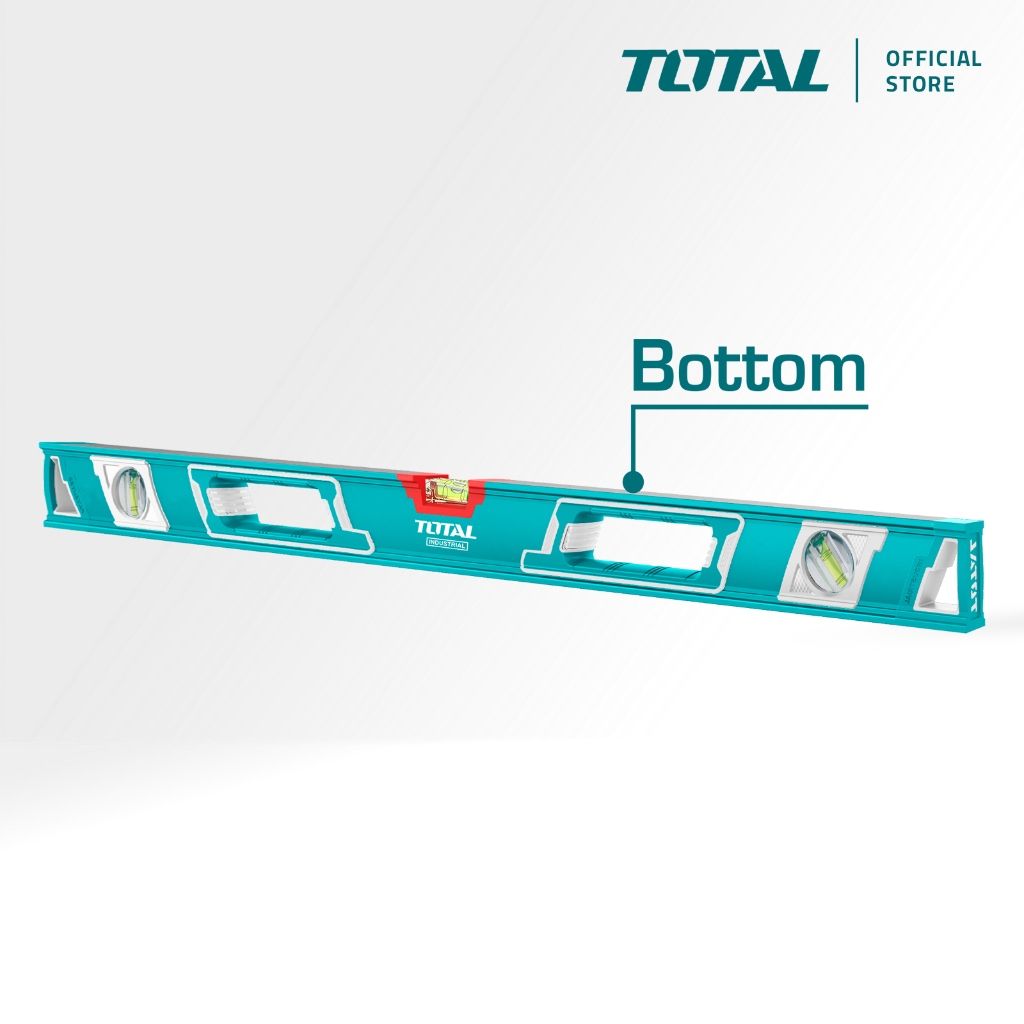 TOTAL SPIRIT LEVEL WITH 3 VIALS MILLED SURFACES & V-GROOVE (80CM/100CM) & (THICKNESS 1.5MM) TMT28086/TMT210086