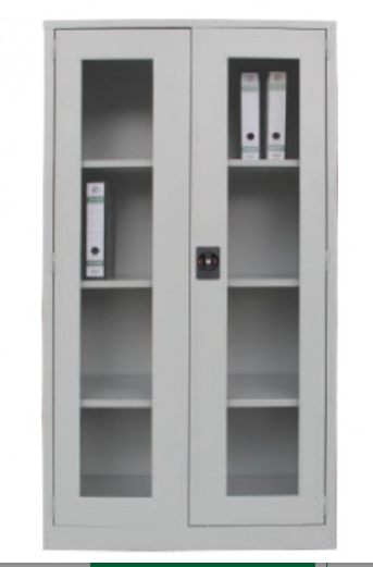 WOS S118-GS FULL HEIGHT METAL GLASS SWINGING DOOR CABINET/ METAL CABINET/ SLIDING DOOR CABINET