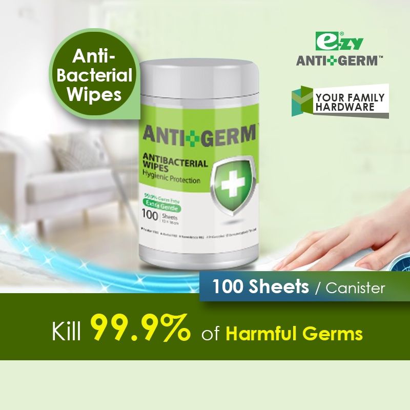 EzyWipes Antigerm Antibacterial Wipes (100's)