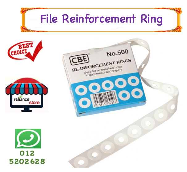 Plastic Reinforcement Ring Untuk Kertas Dan Dokumen / Reinforcement Ring Hole / Inforcement Hole # Lubang Kertas / Punch Hole # Putih # RP-0044 ( KTT : 1 kotak @ 500 pcs )
