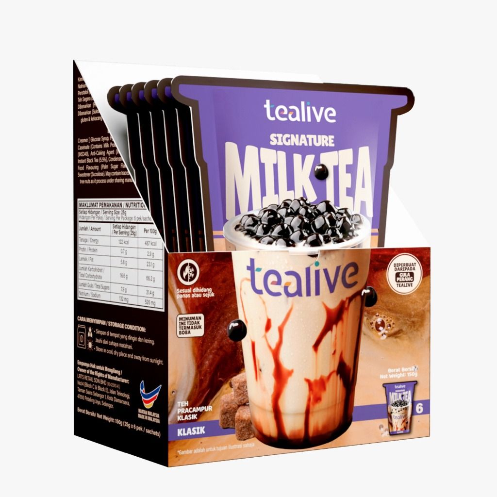 (Loose pack) Tealive Signature Milk Tea 6s/25g 24 Box x 150g