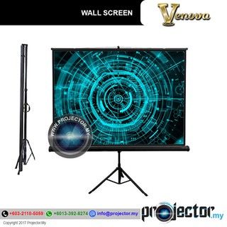 VENOVA 84" x 84" (7鈥檟7鈥� TRIPOD LCD PROJECTOR SCREEN MATT WHITE 4:3 PROJECTION