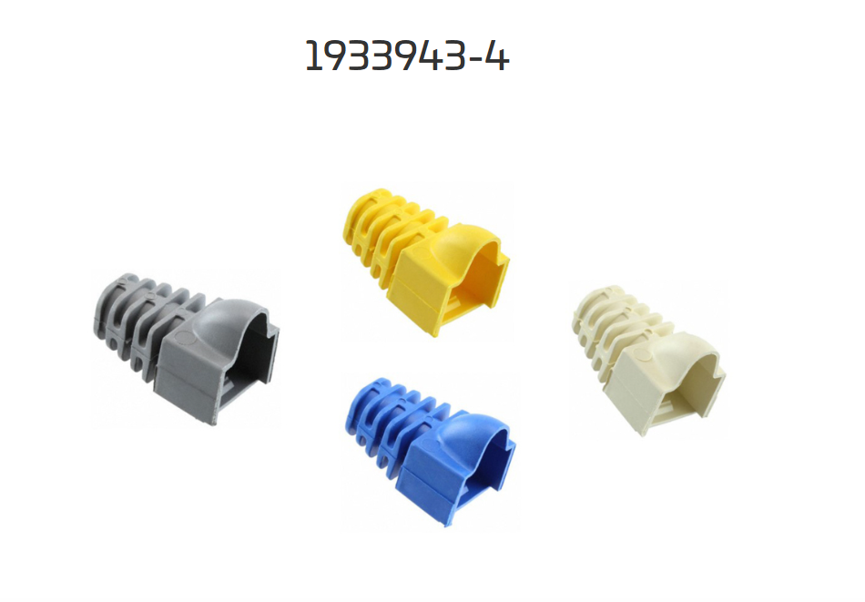 1933943-4 Modular Plug Shielded Hooded Boot for Category 6A/6 Plugs, .310 mm, Blue