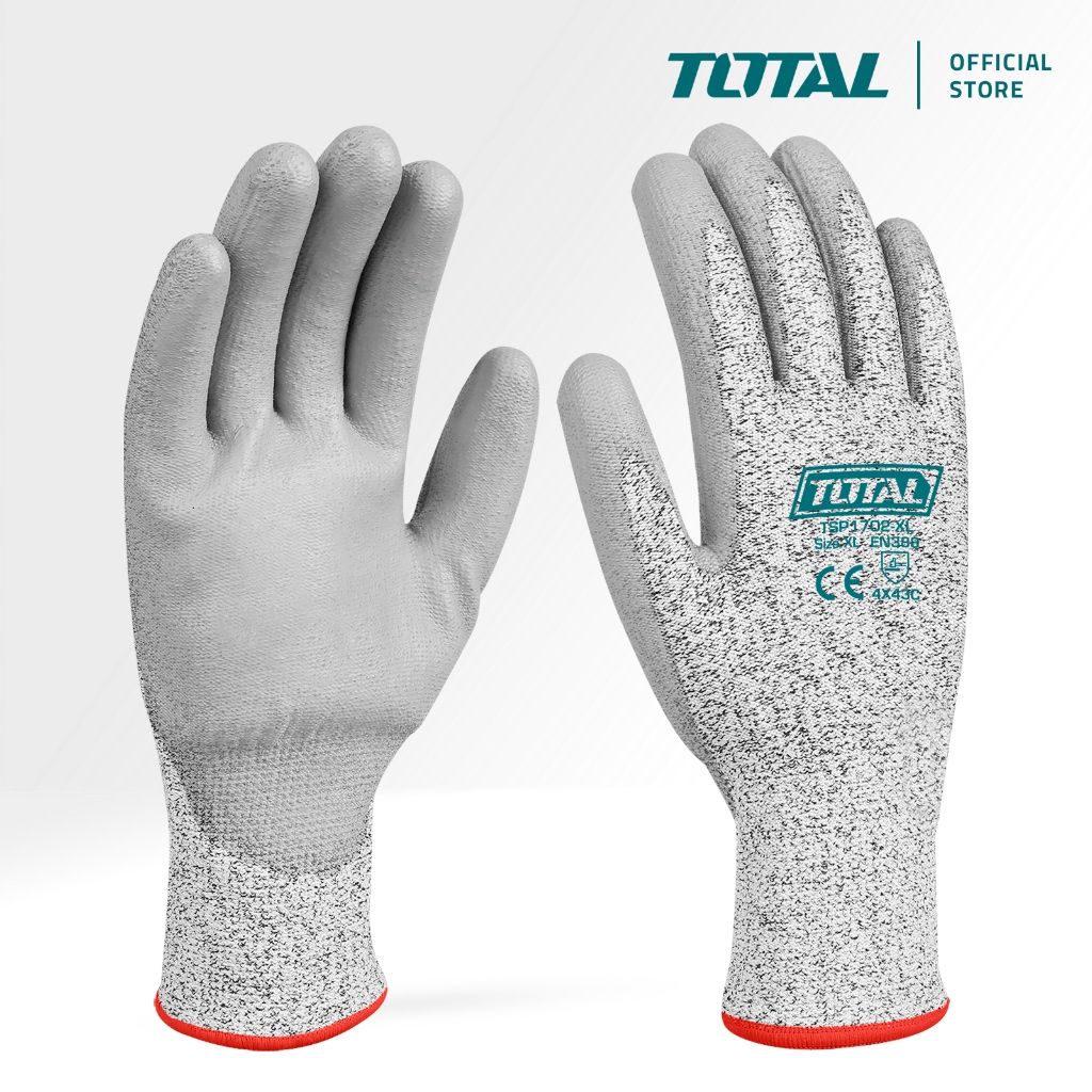 TOTAL CUT-RESISTANCE GLOVES GOOD FOR LIFTING HEAVY AND SHARP OBJECTS OR GLASS CUTTING TSP1702-XL