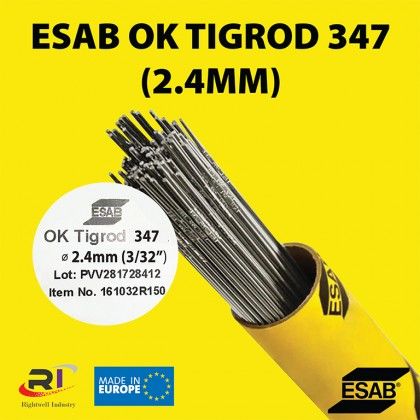 RIGHTWELL ESAB OK TIGROD 347 STAINLESS STEEL ER347 GRADE TIG WELDING ROD (2.4MM, 5KG)