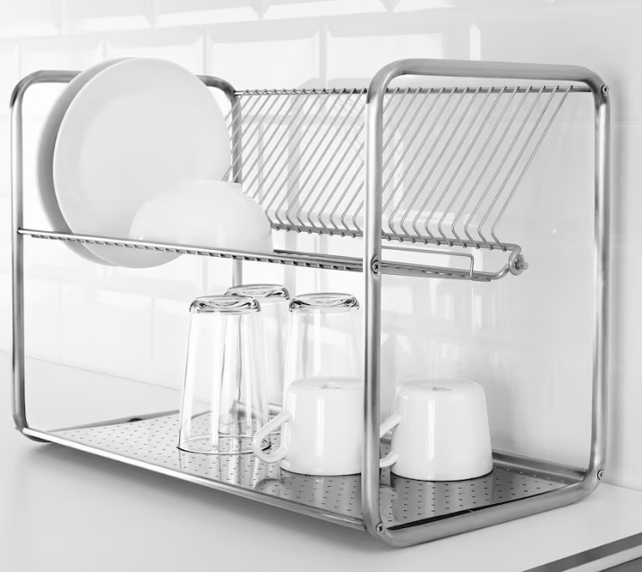 *ORDNING Dish drainer, stainless steel, 50x27x36 cm