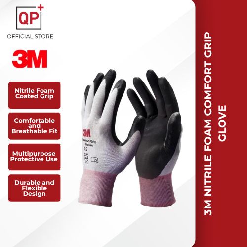 3M COMFORT GRIP NITRILE FOAM COATED GLOVES MULTIPURPOSE PROTECTIVE GLOVE l SARUNG TANGAN l 手套-S