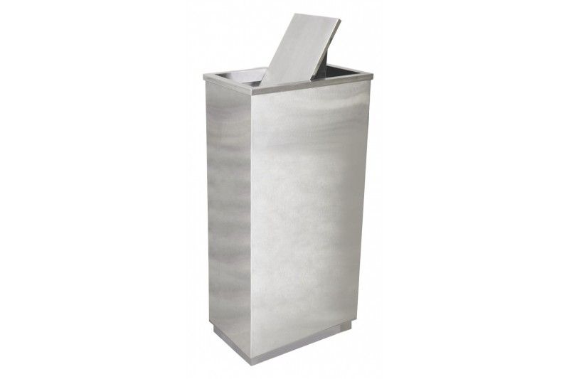 Stainless steel + Powder Coatig Rectangular Flip Top Bin