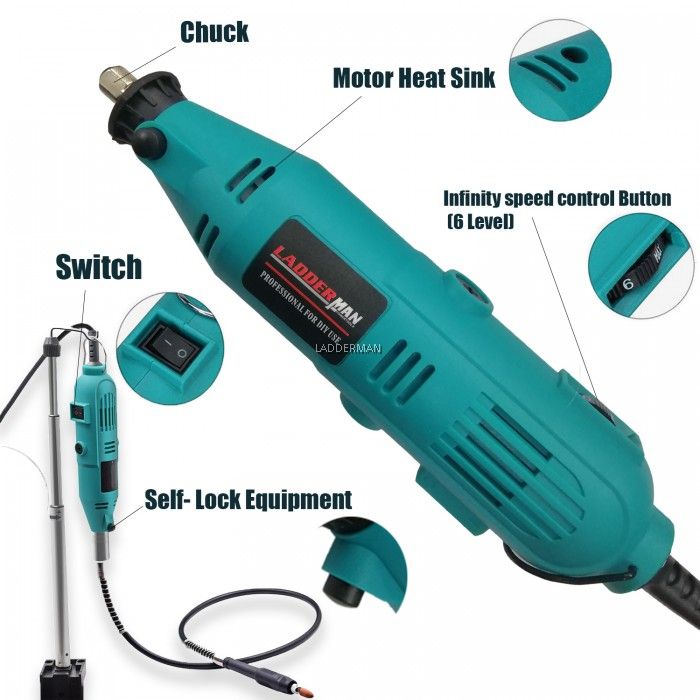 226 PCS LADDERMAN LDM-SF-226 ELECTRIC MINI DRILL GRINDER MINI DIE GRINDER ENGRAVING WITH POLISHING TOOLS SET
