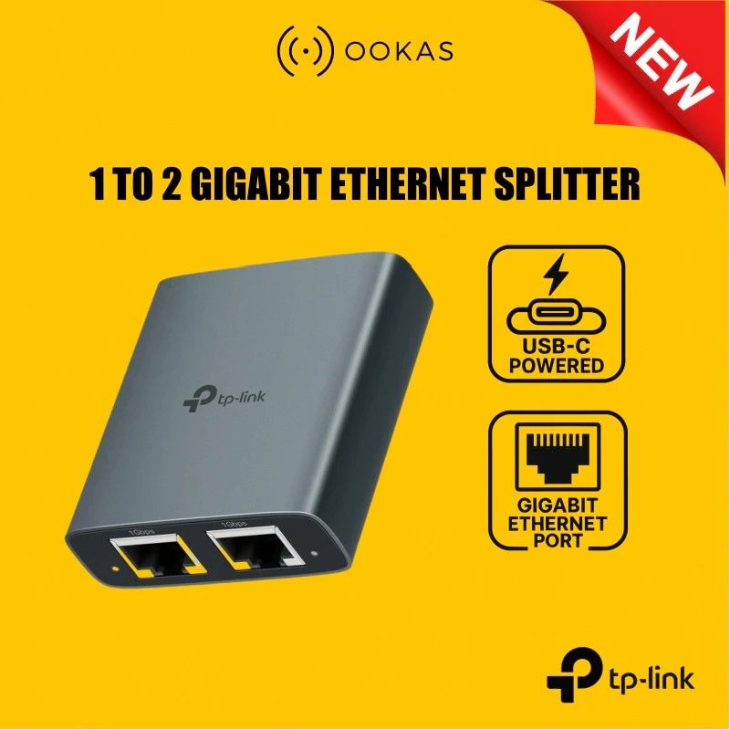 TP-Link EH210 USB-C Ethernet Splitter 1 to 2 Gigabit LAN Port