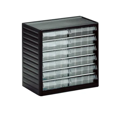 Treston 12 Drawer Storage Unit, PP, 290mm x 310mm x 180mm, Grey 292-3