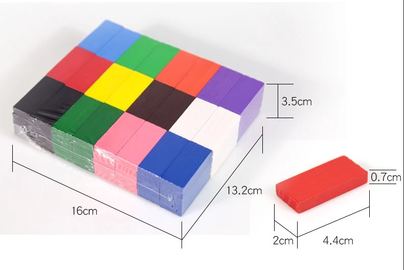 120PCS Wooden Colorful Domino Block Toys