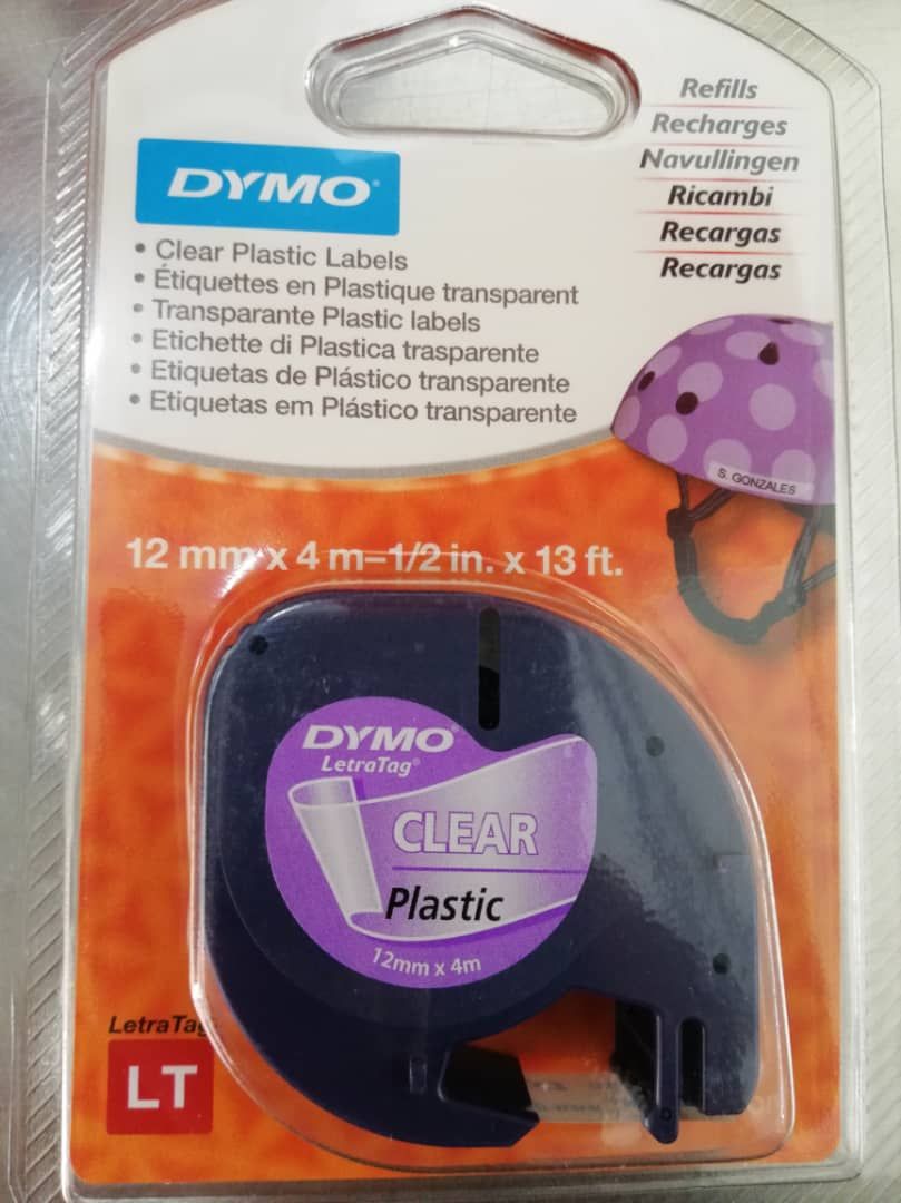 Dymo plastic letra tag