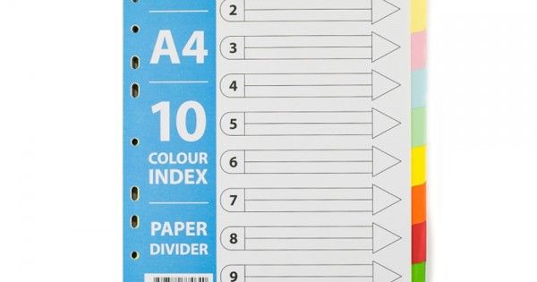 A4 COLOUR DIVIDER (10 COLOUR)
