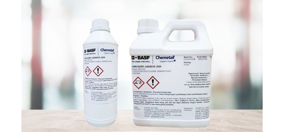 Ardrox 1820 â€“ Concentrated Cleaner, Disinfectant, Sanitizer 5L