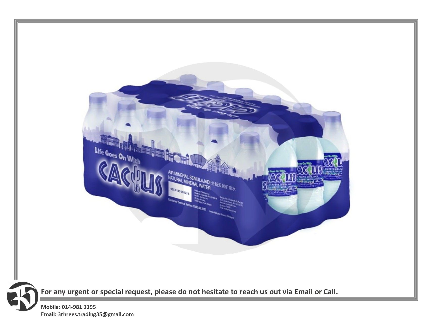 Cactus Natural Mineral Water 250ml (24btl/ctn)