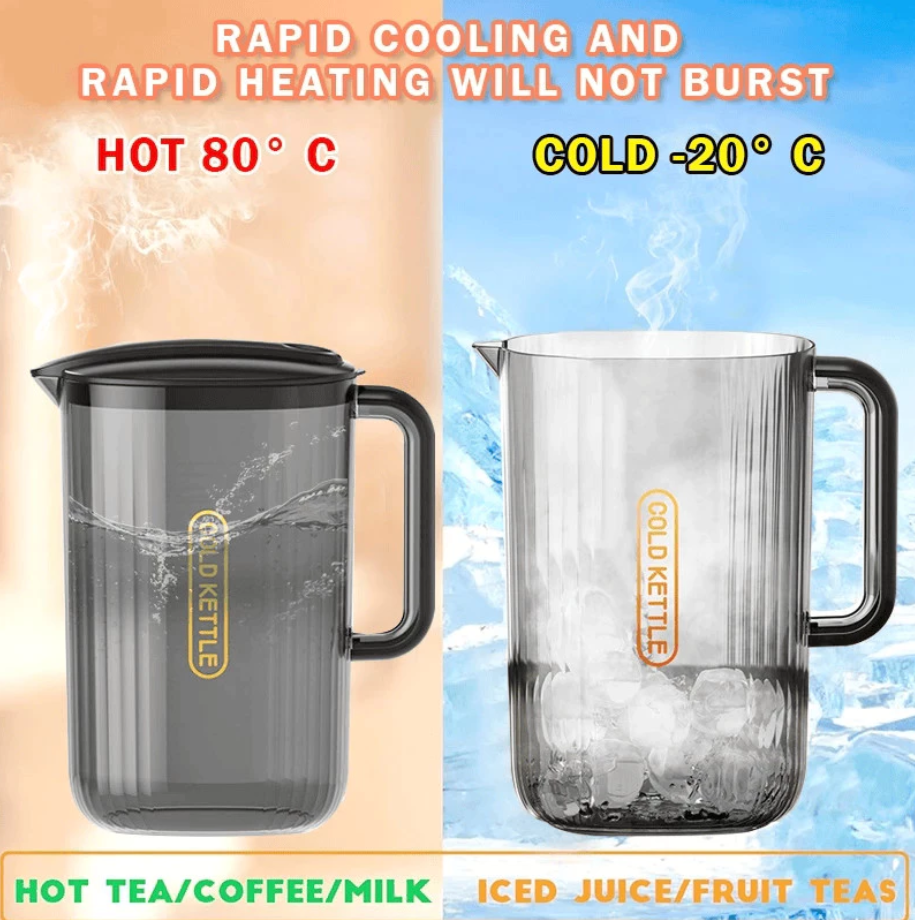 Large Capacity Water Jug (2200ML) – Durable Plastic Serving Kettle with Handle For Cold & Warm Water