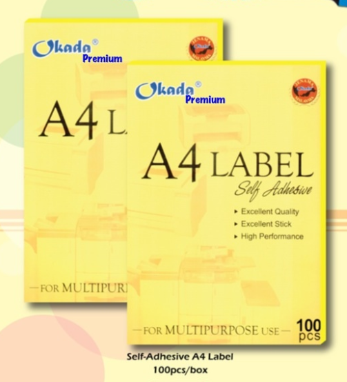 OKADA A4 White Self Adhesive Label Wood Free White / A4 LABEL / A4 STICKER / LABEL
